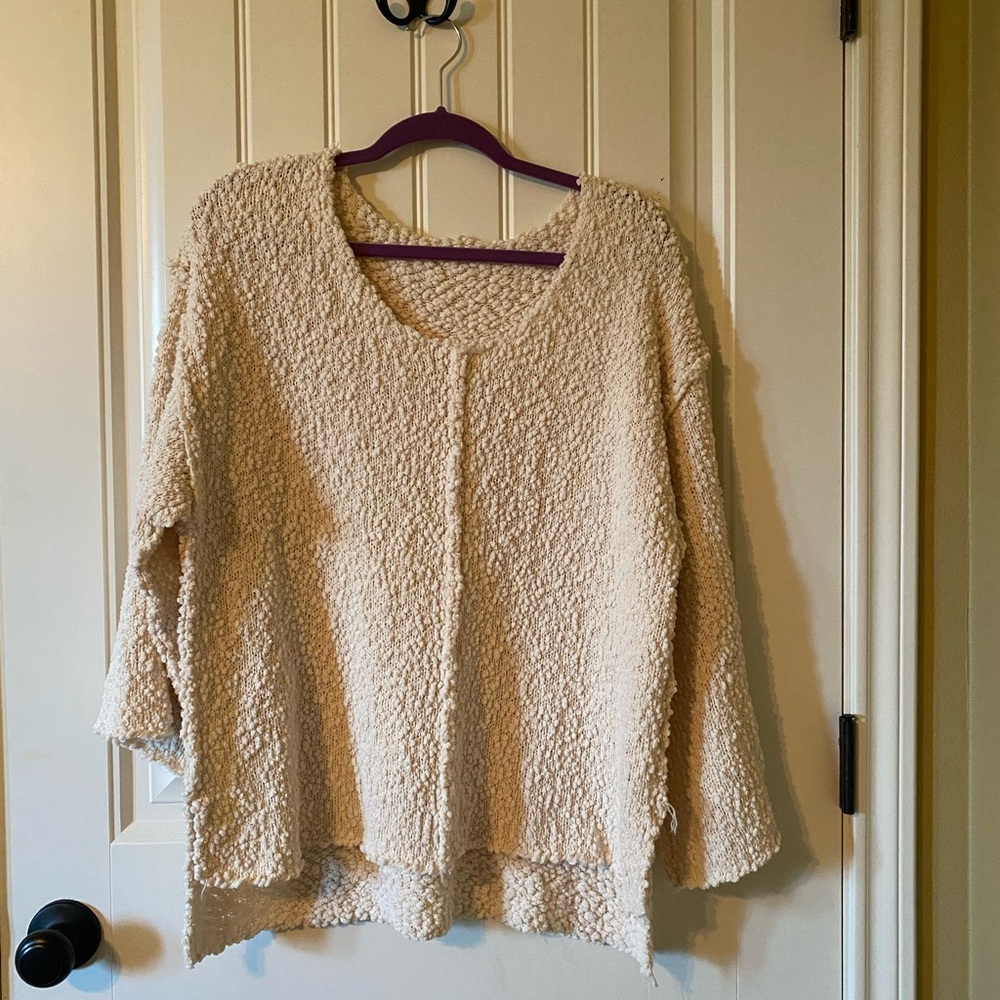 Cozy Boho Cream Textured Sweater